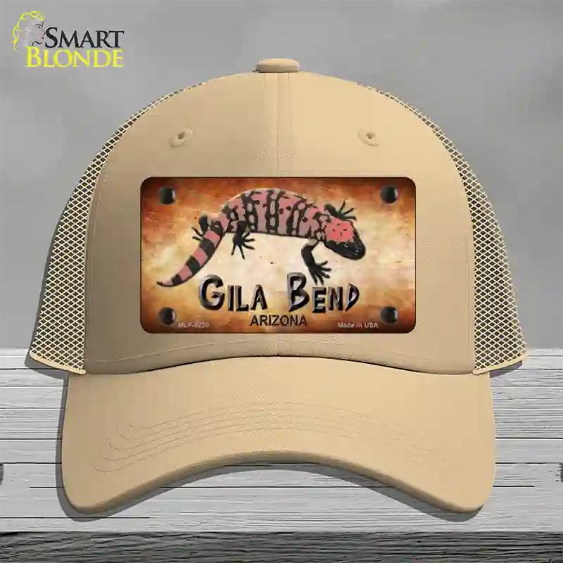 Gila Bend Gila Monster Novelty License Plate Hat Mesh / Khaki