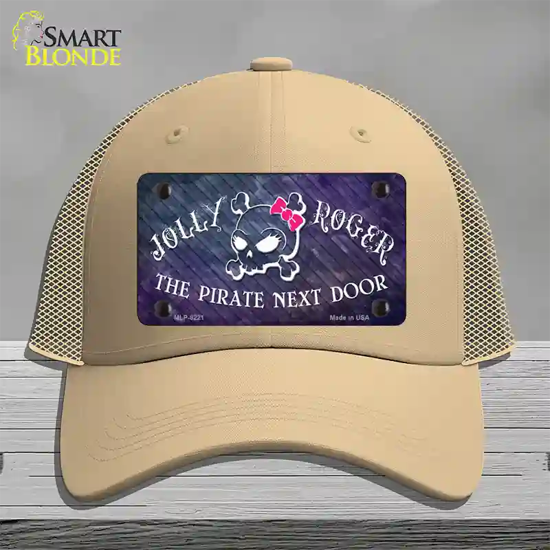 The Pirate Next Door Novelty License Plate Hat Mesh / Khaki