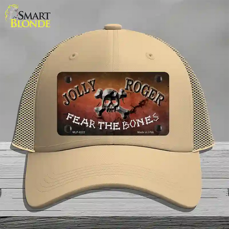 Fear The Bones Novelty License Plate Hat Mesh / Khaki