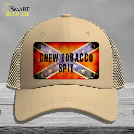 Chew Tobacco Spit Novelty License Plate Hat Mesh / Khaki