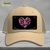 Pink Ribbons Novelty License Plate Hat Mesh / Khaki