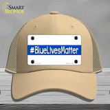 Blue Lives Matter Novelty License Plate Hat Mesh / Khaki