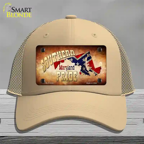 Southern Pride Maryland Novelty License Plate Hat Mesh / Khaki