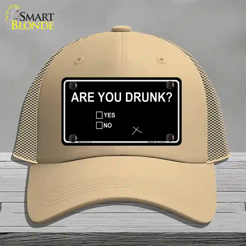 Are You Drunk Novelty License Plate Hat Mesh / Khaki