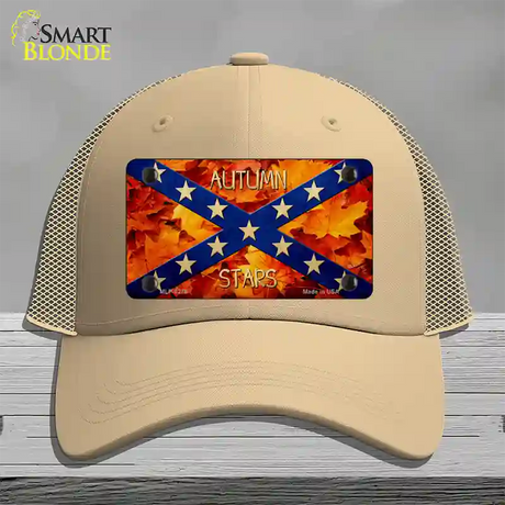 Autumn Stars Novelty License Plate Hat Mesh / Khaki