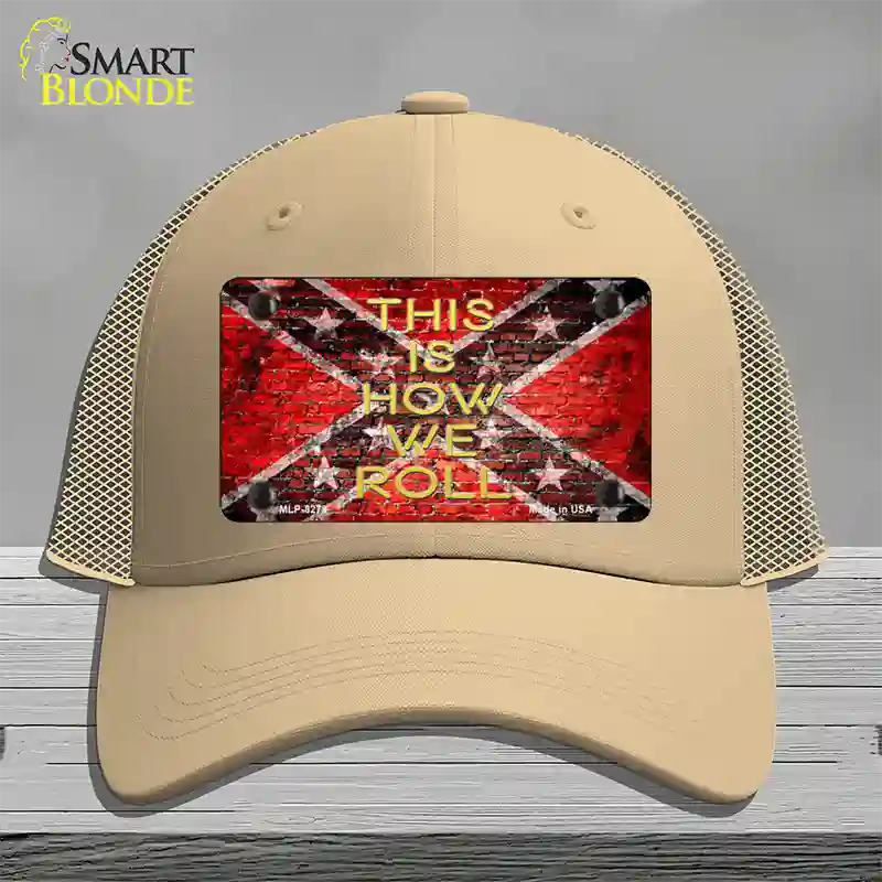 This Is How We Roll Novelty License Plate Hat Mesh / Khaki