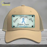 Prostate Ribbon Novelty License Plate Hat Mesh / Khaki