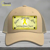 Sarcoma Bone Ribbon Novelty License Plate Hat Mesh / Khaki