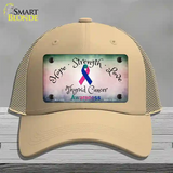 Thyroid Cancer Ribbon Novelty License Plate Hat Mesh / Khaki