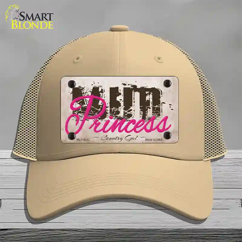 Mud Princess Novelty License Plate Hat Mesh / Khaki