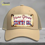 Home Grown Country Gal Novelty License Plate Hat Mesh / Khaki