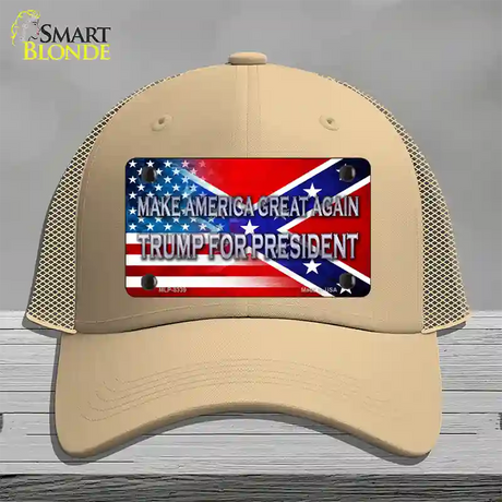 Make America Great Again Novelty License Plate Hat Mesh / Khaki