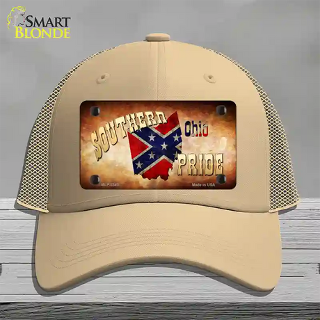 Southern Pride Ohio Novelty License Plate Hat Mesh / Khaki