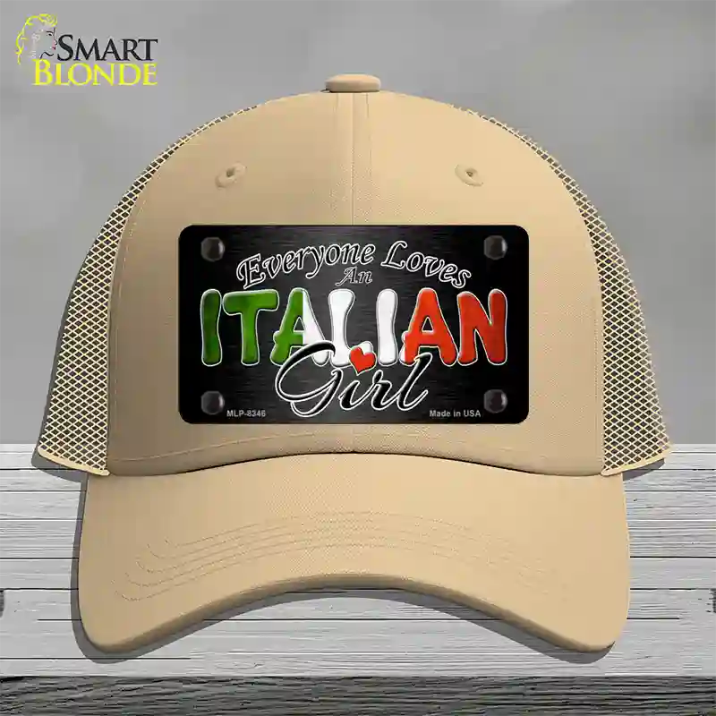 Everyone Loves An Italian Girl Novelty License Plate Hat Mesh / Khaki