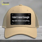 Dont Need Google Novelty License Plate Hat Mesh / Khaki