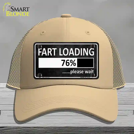 Fart Loading Novelty License Plate Hat Mesh / Khaki