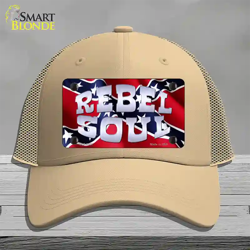 Rebel Soul Novelty License Plate Hat Mesh / Khaki