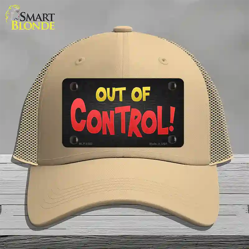 Out Of Control Novelty License Plate Hat Mesh / Khaki