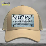 Poppy Is Here To Help Novelty License Plate Hat Mesh / Khaki