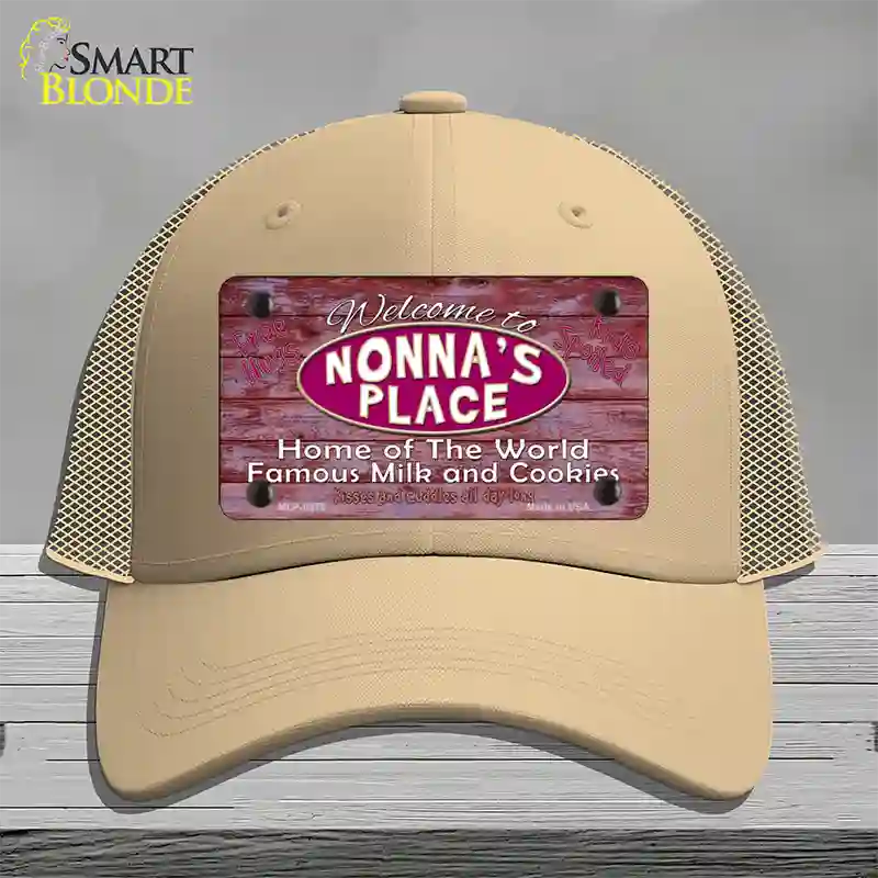 Nonnas Place Novelty License Plate Hat Mesh / Khaki