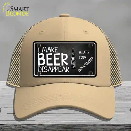 I Make Beer Disappear Novelty License Plate Hat Mesh / Khaki