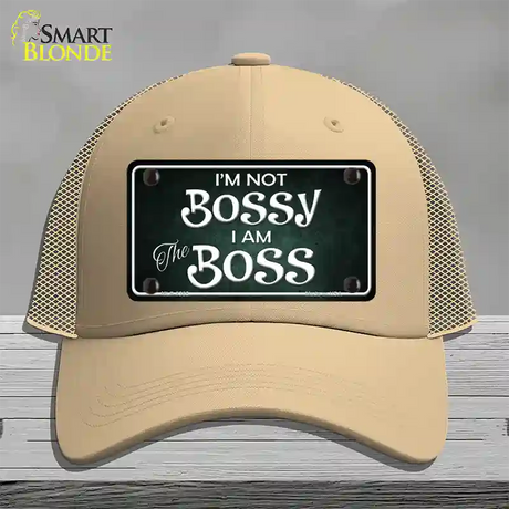 Im Not Bossy Novelty License Plate Hat Mesh / Khaki