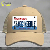 Space Needle Washington Novelty License Plate Hat Mesh / Khaki