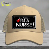 Im A Nurse Novelty License Plate Hat Mesh / Khaki