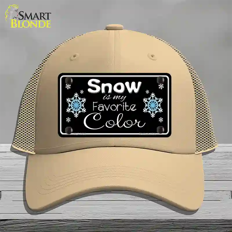 Snow Is My Favorite Color Novelty License Plate Hat Mesh / Khaki