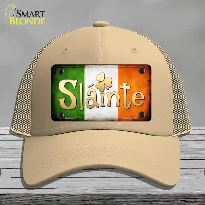 Slainte Novelty License Plate Hat Mesh / Khaki