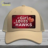 This Girl Loves Her Hawks Novelty License Plate Hat Mesh / Khaki