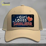 This Girl Loves Her Cavaliers Novelty License Plate Hat Mesh / Khaki