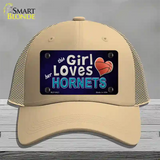 This Girl Loves Her Hornets Novelty License Plate Hat Mesh / Khaki