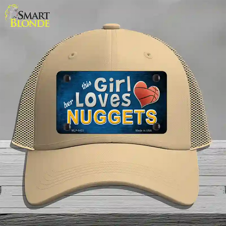 This Girl Loves Her Nuggets Novelty License Plate Hat Mesh / Khaki