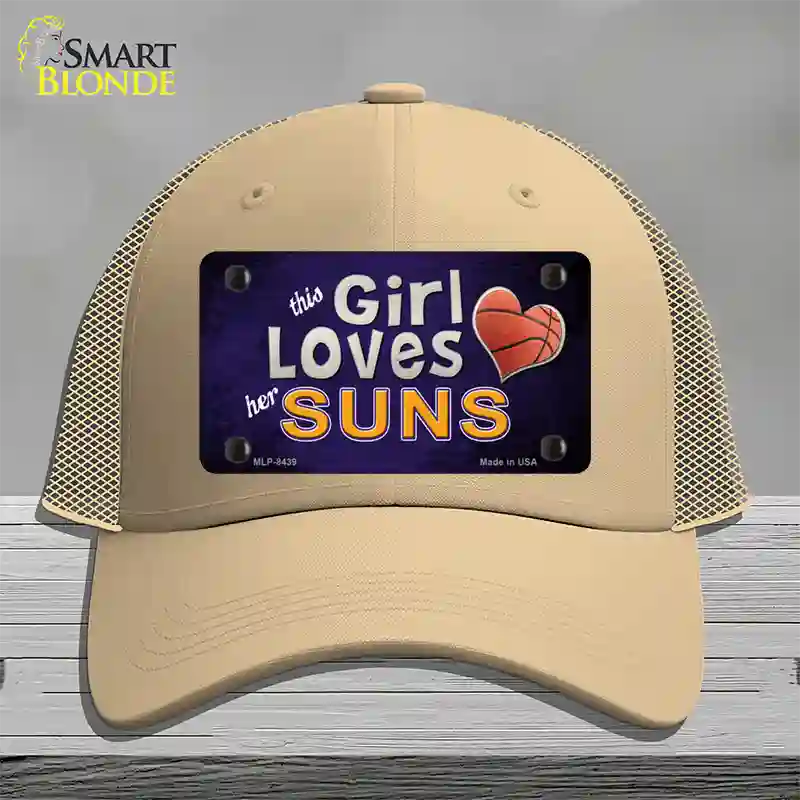 This Girl Loves Her Suns Novelty License Plate Hat Mesh / Khaki