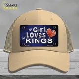 This Girl Loves Her Kings Novelty License Plate Hat Mesh / Khaki