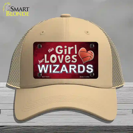 This Girl Loves Her Wizards Novelty License Plate Hat Mesh / Khaki