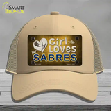 This Girl Loves Her Sabres Novelty License Plate Hat Mesh / Khaki