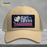 This Girl Loves Her Canadiens Novelty License Plate Hat Mesh / Khaki