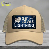 This Girl Loves Her Lightning Novelty License Plate Hat Mesh / Khaki