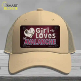 This Girl Loves Her Avalanche Novelty License Plate Hat Mesh / Khaki