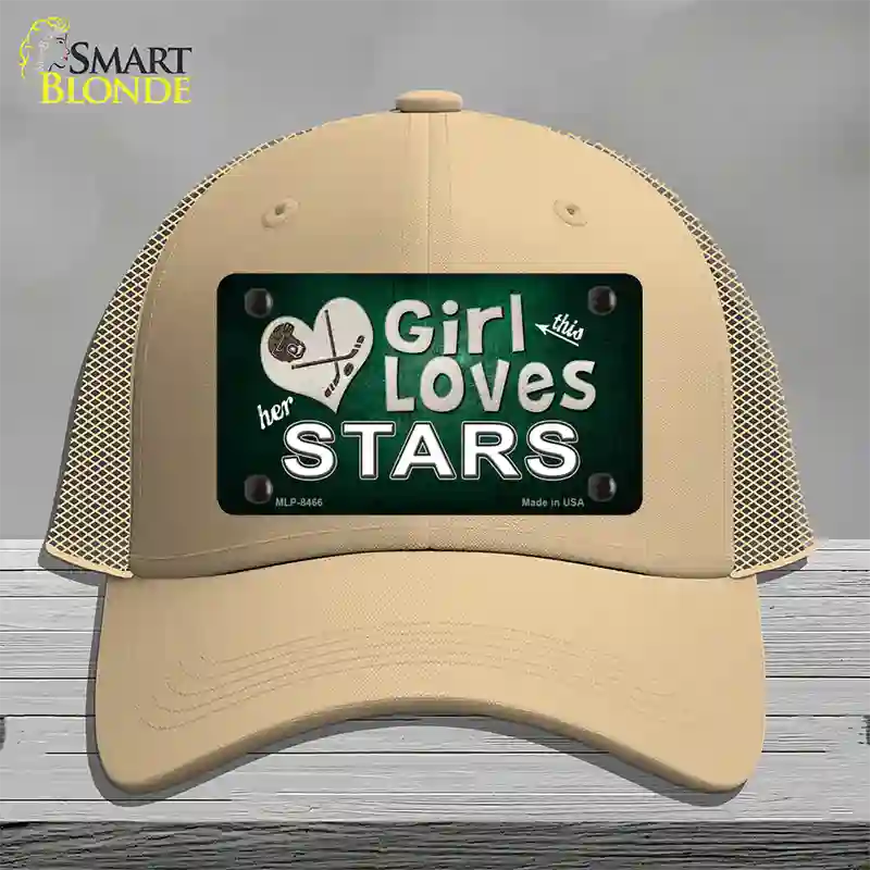 This Girl Loves Her Stars Novelty License Plate Hat Mesh / Khaki