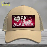 This Girl Loves Alabama Novelty License Plate Hat Mesh / Khaki