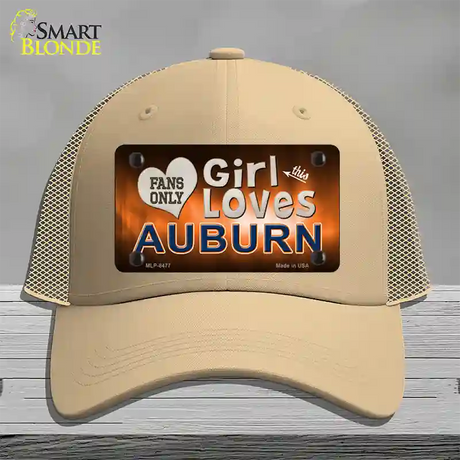 This Girl Loves Auburn Novelty License Plate Hat Mesh / Khaki