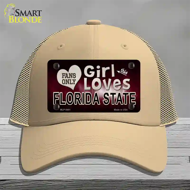 This Girl Loves Florida State Novelty License Plate Hat Mesh / Khaki