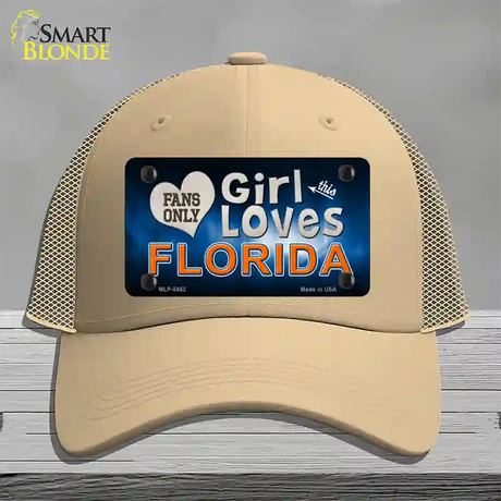 This Girl Loves Florida Novelty License Plate Hat Mesh / Khaki