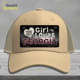 This Girl Loves Georgia Novelty License Plate Hat Mesh / Khaki