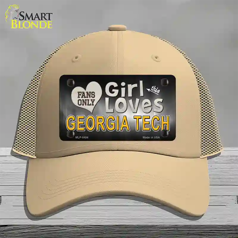 This Girl Loves Georgia Tech Novelty License Plate Hat Mesh / Khaki