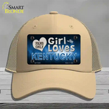 This Girl Loves Kentucky Novelty License Plate Hat Mesh / Khaki