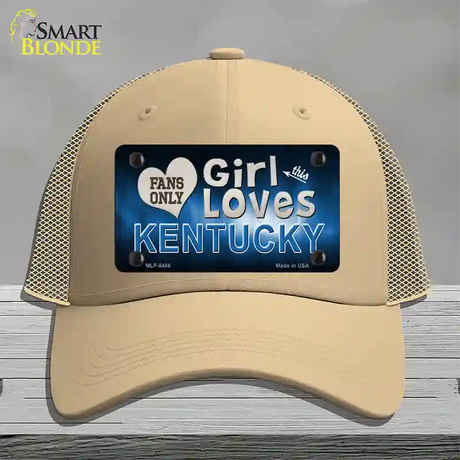 This Girl Loves Kentucky Novelty License Plate Hat Mesh / Khaki